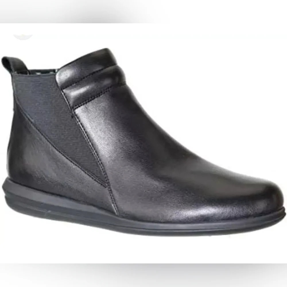 David Tate black Butter soft leather ankle boots booties stretch comfort 10.5M